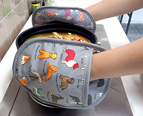 Pot Holders with Transparent Clear Silicone Shell and Nice Dog Flower (Potholders / Dog Flower)