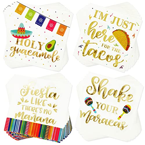 100 Pack Mexican Fiesta Napkins for Cinco de Mayo Party Supplies (100 Pack)