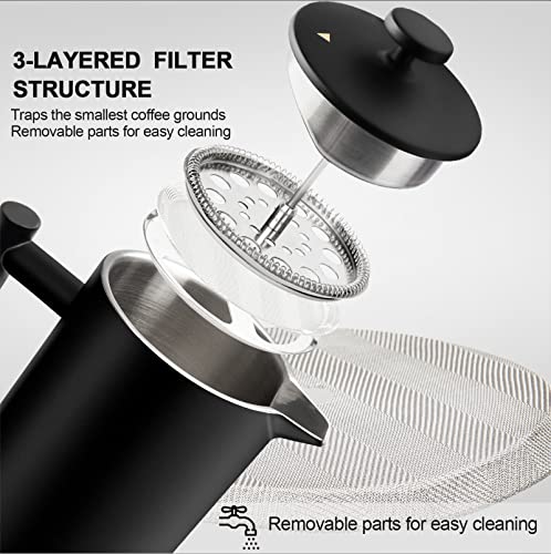 French Press Coffee Maker (Black / 34 oz)