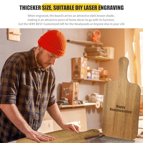 6 Pcs Thick Wood Cutting Boards 15 Inch for Laser Engraving (15 x 7 inches)