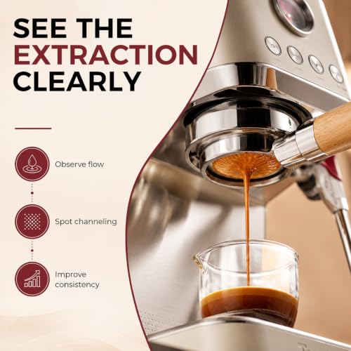 E2 Gen3 Espresso Machine with Bottomless Portafilter Combo Set (Wood Portafilter)