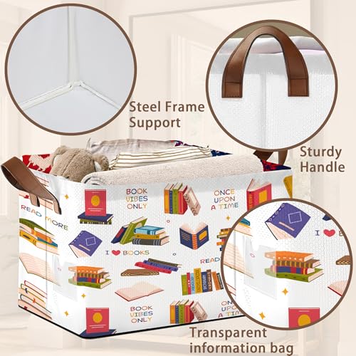Book Lover Storage Basket Large 17x11.5x10.5 Inche (Book)