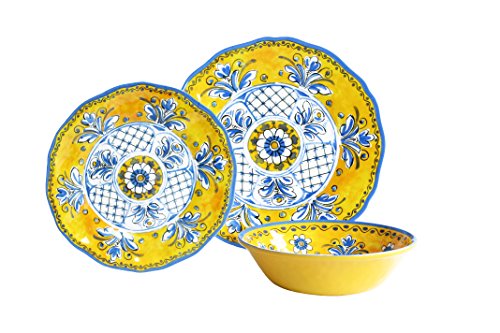 18 Piece Luxury Melamine Dinnerware Set (Benidorm)