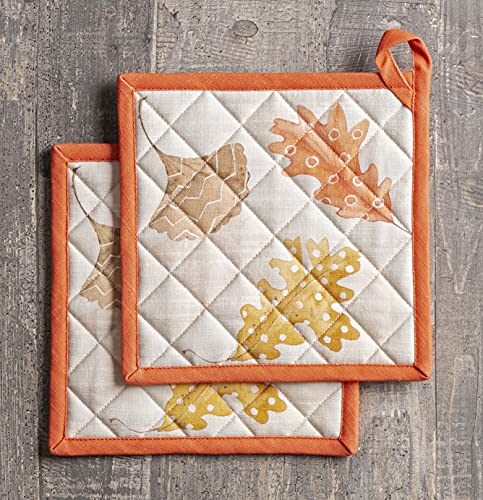Pot Holders 100% Cotton Potholders (103 - Colours of Autumn / 8" x 8" (Pot Holder Pack of 2))
