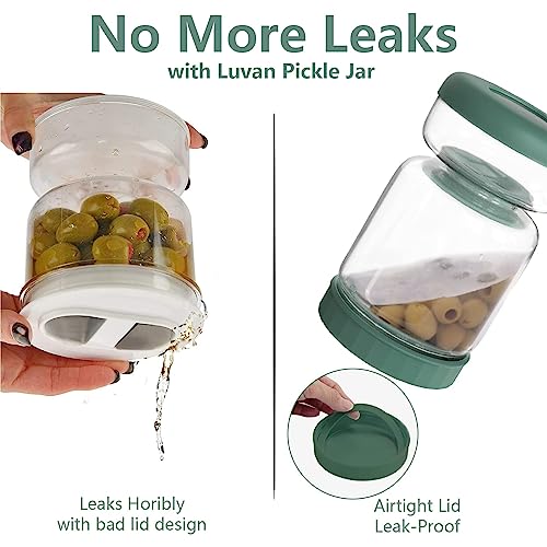 Glass Pickle Jar (34oz Green)