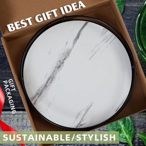 9 Inch White Wood Lazy Susan