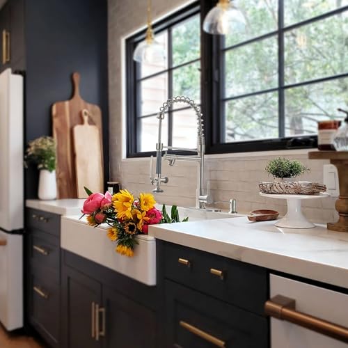 4 Hole Kitchen Sink Faucet with Soap Dispenser Brushed Nickel (Brushed Nickel)