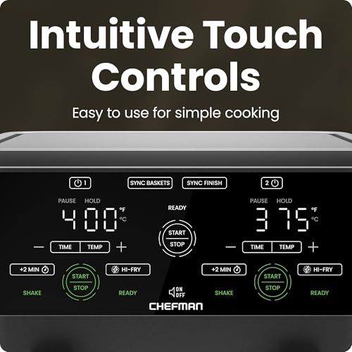 6 Quart Dual Basket Air Fryer Oven with Easy View Windows (6 Quart)