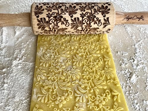 FLOWERS 3 Kid Rolling Pin Set with Damask