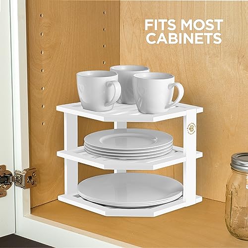 White Plate Organizer for Cabinet