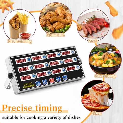 3 Pack 12 Channel Kitchen Timers for Cooking (12 Channel)