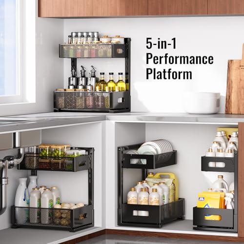 Under Sink Organizer (Black / L-2PC)