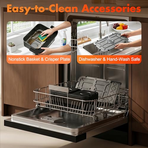 12QT Dual Basket Air Fryers with Dvider & 50PCS Paper Liners (12 Quart)