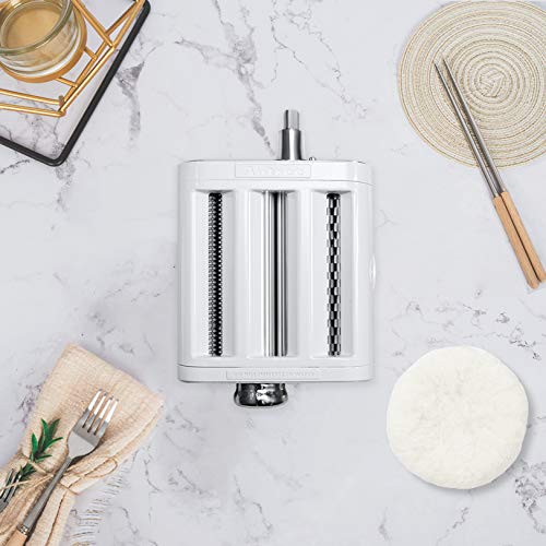 Pasta Maker Attachment 3 in 1 Set for KitchenAid Stand Mixers Included Pasta Sheet Roller (White)