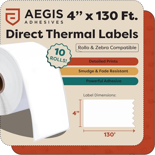 4" X 130 ft Direct Thermal Continuous Feed Labels (4" X 130')