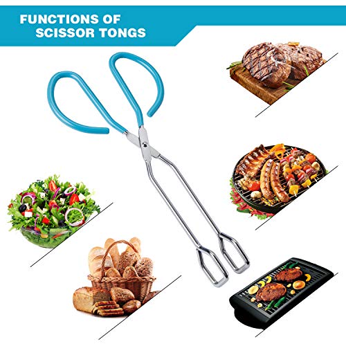 10 Inch Stainless Steel Scissor Tongs (2 Count)