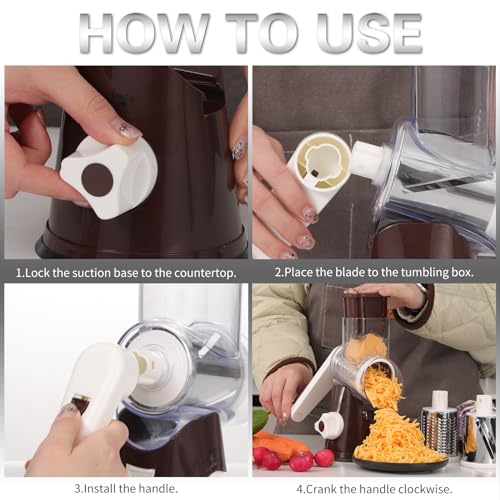 Rotary Cheese Grater Hand Crank Cheese Shredder for Fresh Cheese