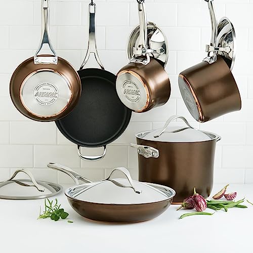 83852 Nouvelle Copper Hard Anodized Nonstick Cookware Set (Cookware Set (11 Piece) / Sable)