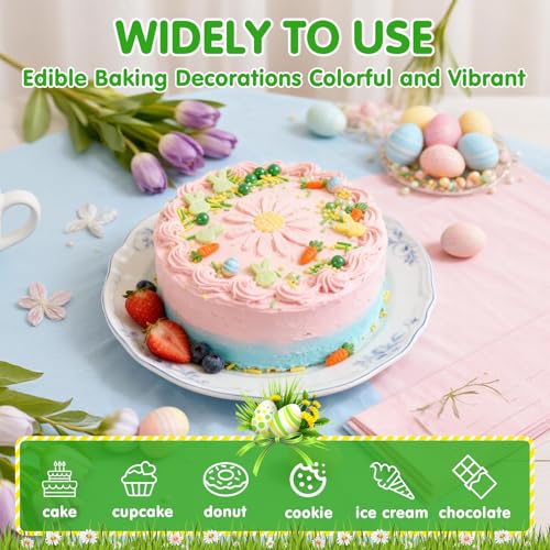 Edible Yellow Green Sprinkles for Cake Decorating (Rabbit)