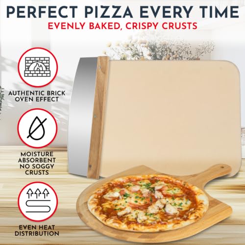 Large Pizza Stone for Oven and Grill Set