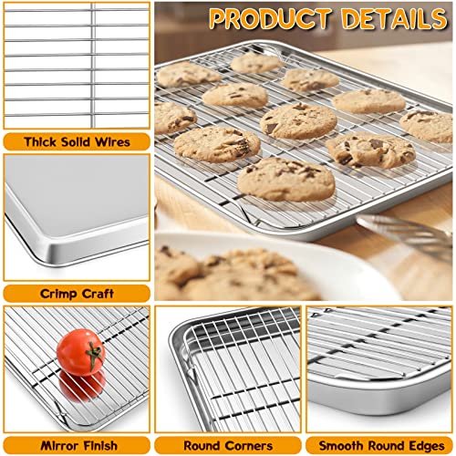 Stainless Steel Baking Sheet with Rack Set for Cookie (17.5 Inch)