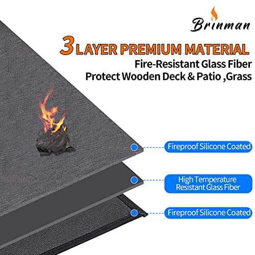 Under Grill Mats for Outdoor Grill (40x48 inch double side fireproof)