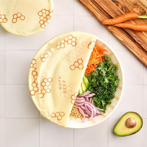 Beeswax Food Wraps (Honeycomb / 2 Large & 3 Medium)