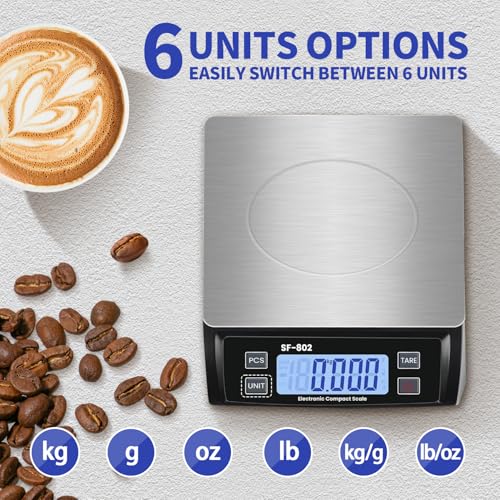 Large Digital Kitchen Scale 30kg (Stainless black)