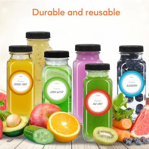8oz 3 Pack Glass Juice Bottles with Leak (8oz-3pcs)