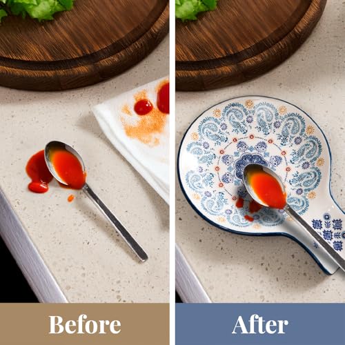 Blue Talavera Ceramic Spoon Rest for Stove Top