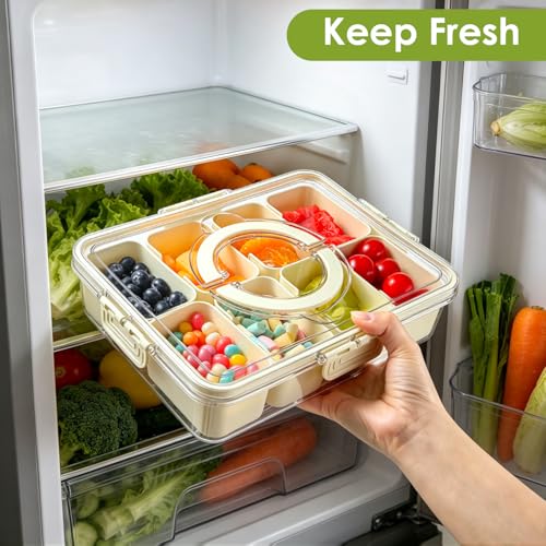 Divided Serving Tray with Lid and Handle (2pcs Serving Tray)