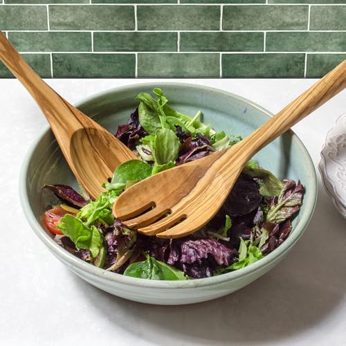 Rock & Branch Olive Wood Salad Serving Utensils