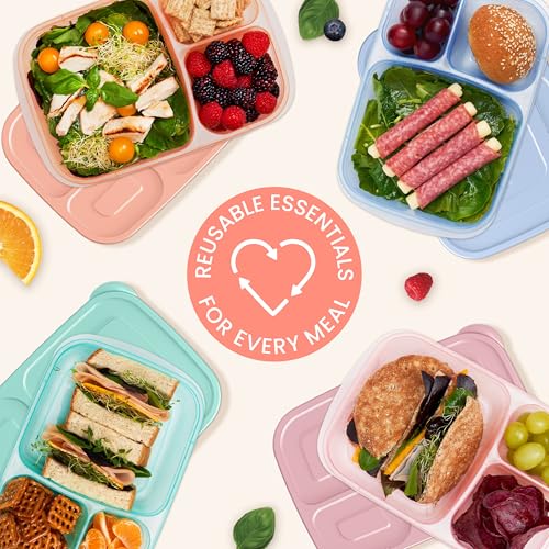 Reusable, BPA-Free, Microwave, Dishwasher & Freezer-Safe, Custom-Fit Lids, Lightweight (Pastels) (Pastels (4-Pack))