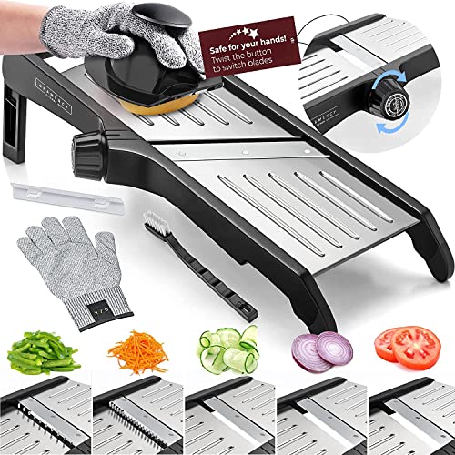 Gramercy Mandoline Food Slicer With 12 Slice Settings (Black)