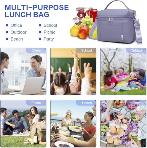 NOL Insulated Lunch Bags for Women Cooler Bag Lightweight Nylon Waterproof Lunch Box for Work