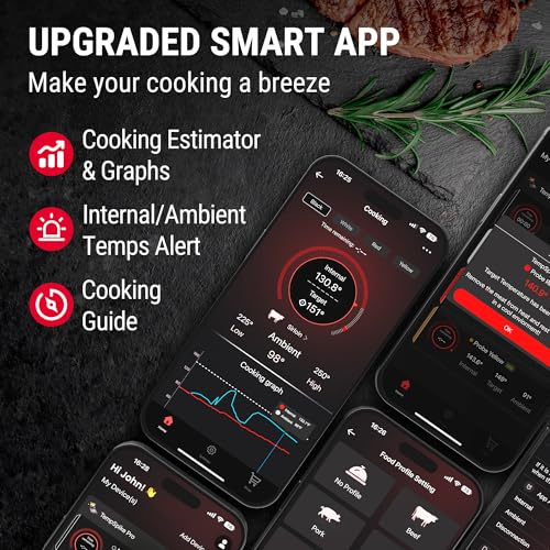 ThermoPro TempSpike Wireless Meat Thermometer Bluetooth (4 Count)