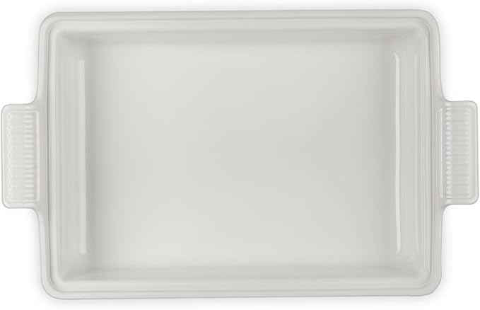 Le Creuset Stoneware Heritage Covered Rectangular Casserole, 4 qt. (12" x 9"), White