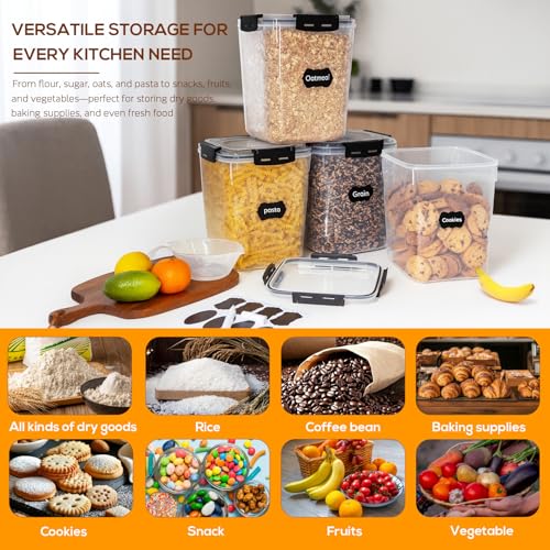 4 Pack 5.3L Thick Flour Sugar Storage Containers for Pantry (4 Count)