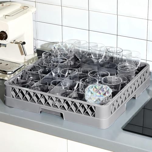 1 Pack Commercial Dishwasher Tray Rack (Gray / 25 Grid)
