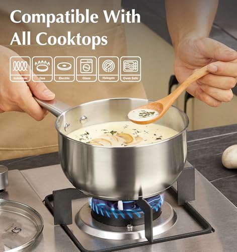 Stainless Steel Saucepan Set (Silver / 1+2+3 Quart)