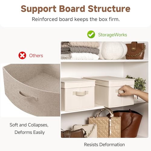 Storage Bins with Lids (Cream White / Large)