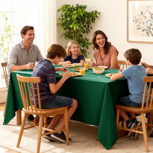 10 Pack Hunter Green Tablecloths for Rectangle Tables (Hunter Green / 70x108 In, 10 Pack)