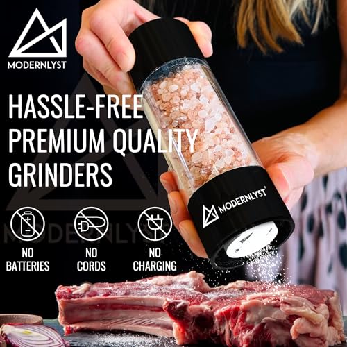 Manual Salt and Pepper Grinder Set of 2 (Black)