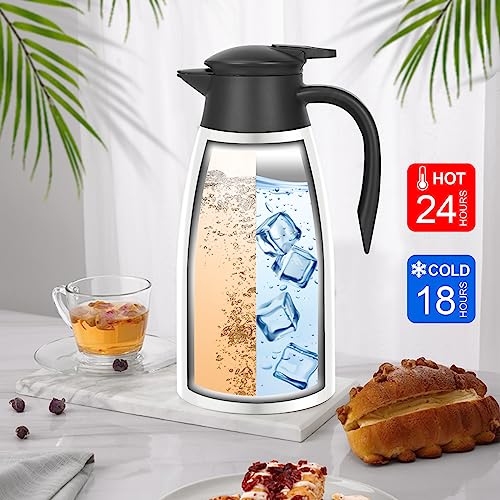 70oz Thermal Coffee Carafe Insulated Coffee Thermos Airpot (White)