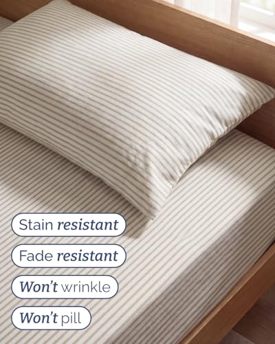 Twin Size 3 Piece Sheet Set (44 - Beige Stripes 2 / Twin)