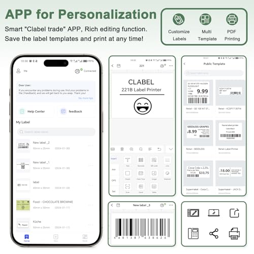 Thermal Label Maker Machine (Green)