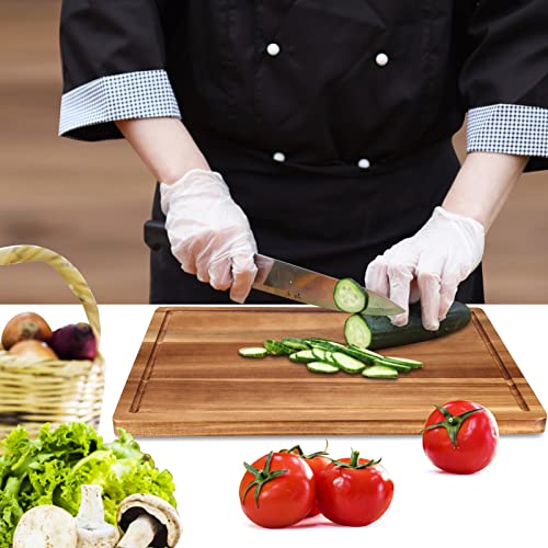 17" Acacia Wood Cutting Boards for Kitchen Meat Large Wooden Chopping Board (17"L x 12"W)