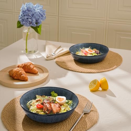 Moonlight 8.5 Inch Pasta Bowls Set of 4 (Dark Blue / Moonlight)