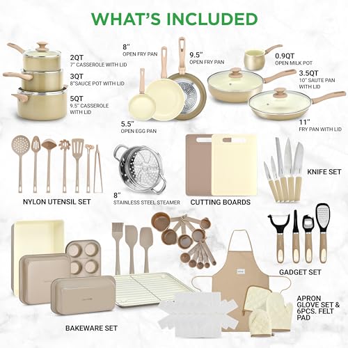 54 Piece Marble Non (Taupe Brown / 54pc Set)