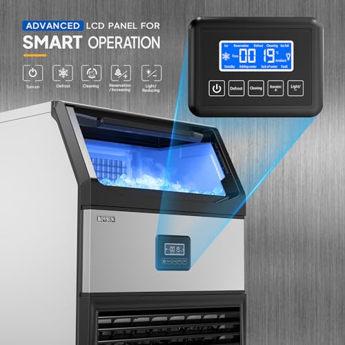 440lbs 24h Commercial Ice Maker (440lbs/Day with 77lbs Bin)